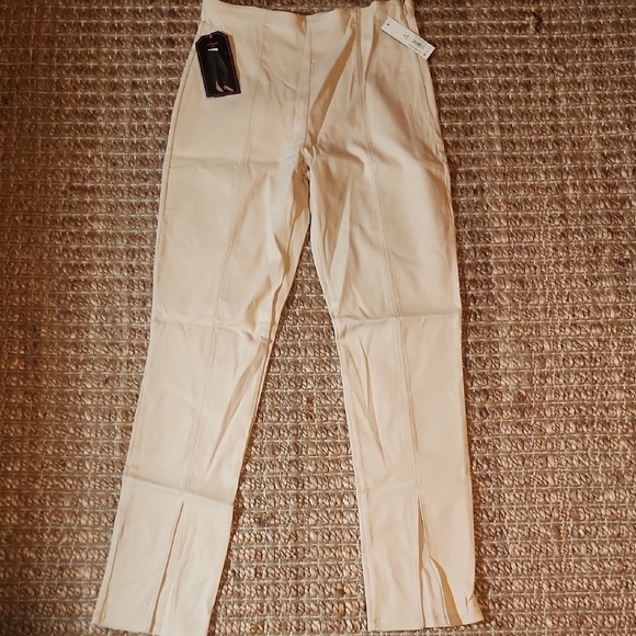 Cream Skinny Pants with Tailored Fit - Picture 1 of 6